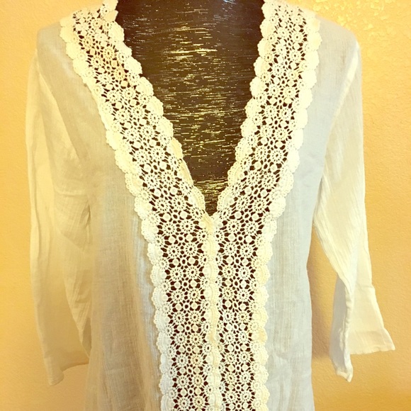 White Tunic Beach Cover up - Picture 1 of 3